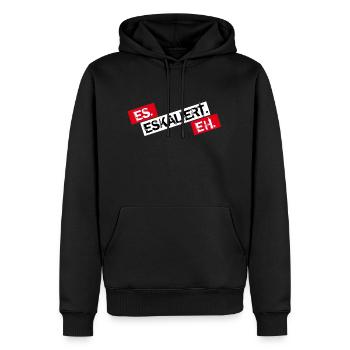 Es Eskaliert Eh - Männer Premium Bio Hoodie - Schwarz - Vorne - Nico (187cm)