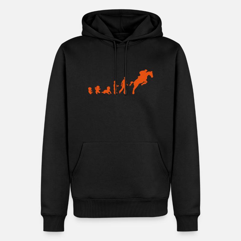 evolution equitation cheval9 obstacle sa - Sweat à capuche Premium bio Homme - noir