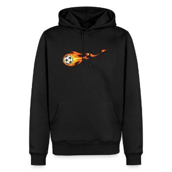 Feuerball - Männer Premium Bio Hoodie - Schwarz - Vorne - Nico (187cm)