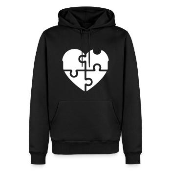 Puzzle Of Love - Cœur - Sweat à capuche Premium bio Homme - noir - Devant - Nico (187cm)