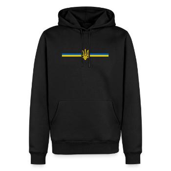 Ukraine - Men’s Premium Organic Hoodie - black - Front - Nico (187cm)