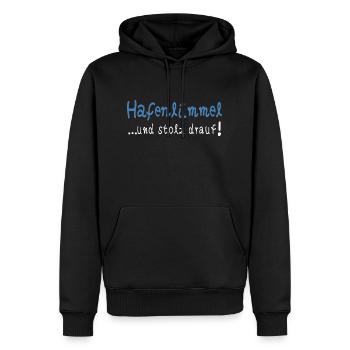 Moin Küstenkind Hafen Lümmel - Männer Premium Bio Hoodie - Schwarz - Vorne - Nico (187cm)