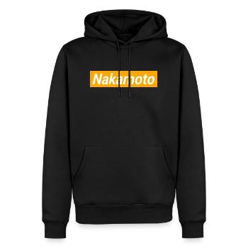 Nakamoto - Men’s Premium Organic Hoodie - black - Front - Nico (187cm)