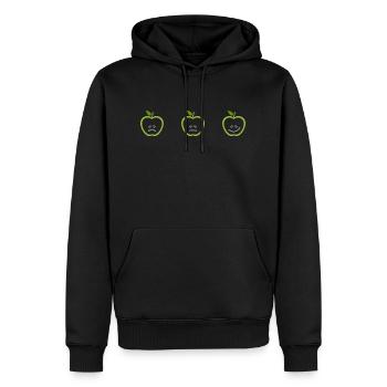 Apples with different faces - Men’s Premium Organic Hoodie - black - Front - Nico (187cm)