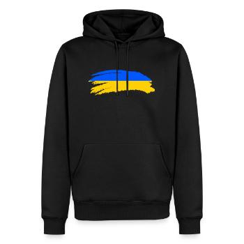 Ukraine Flagge Wappen - Männer Premium Bio Hoodie - Schwarz - Vorne - Nico (187cm)