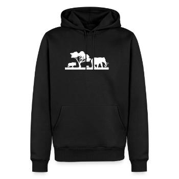 Safari Zoo Animal Safari Zoo - Sweat à capuche Premium bio Homme - noir - Devant - Nico (187cm)