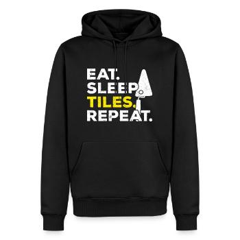 Tuiler Setter Tileter Tiles - Sweat à capuche Premium bio Homme - noir - Devant - Nico (187cm)