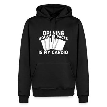 Jeu de cartes à collectionner - Sweat à capuche Premium bio Homme - noir - Devant - Nico (187cm)