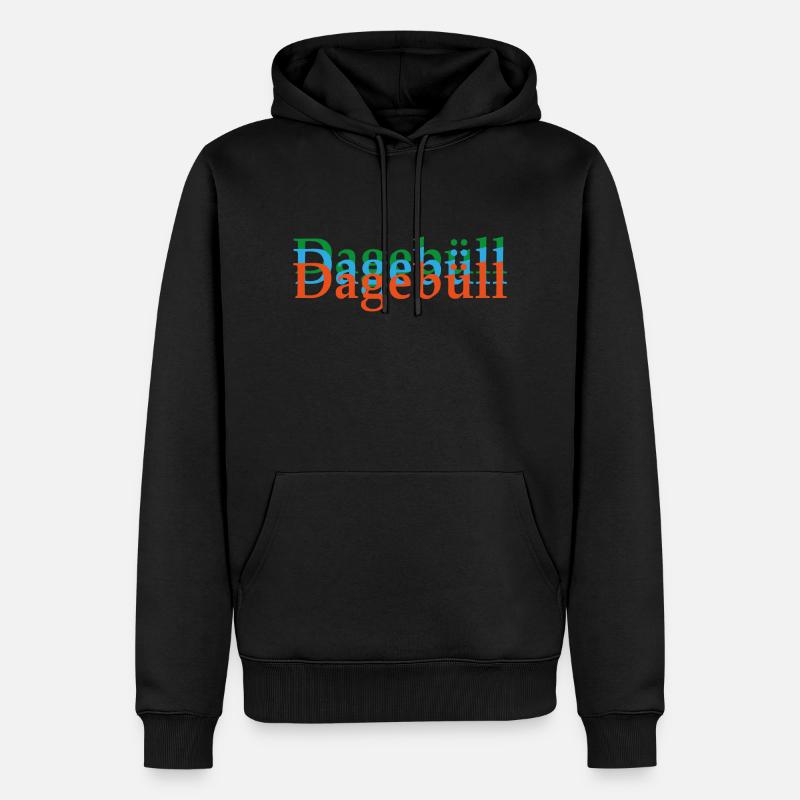 Dagebüll Doppelschrift - Männer Premium Bio Hoodie - Schwarz