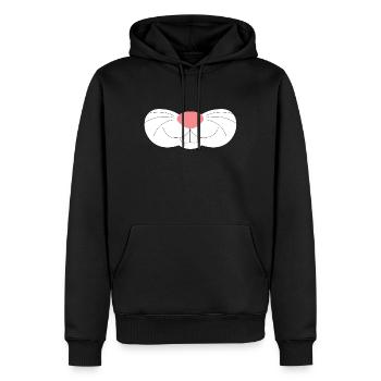 Nez de lapin mignon - Sweat à capuche Premium bio Homme - noir - Devant - Nico (187cm)