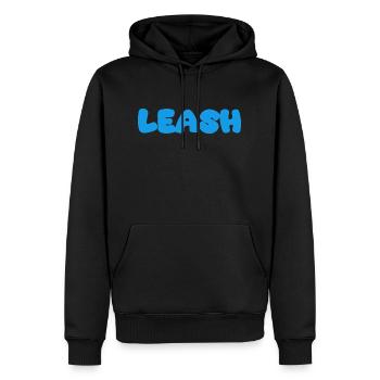 Leash Name Blue - Men’s Premium Organic Hoodie - black - Front - Nico (187cm)