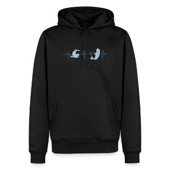 Beluga Heartbeat - Geschenkidee - Männer Premium Bio Hoodie - Schwarz - Vorne - Nico (187cm)