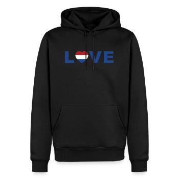 Amour Pays-Bas Cœur - Sweat à capuche Premium bio Homme - noir - Devant - Nico (187cm)