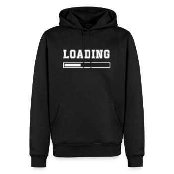 Chargement - Sweat à capuche Premium bio Homme - noir - Devant - Nico (187cm)