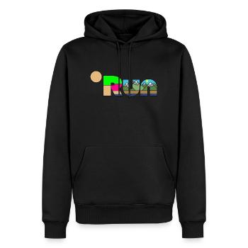 Course à pied Nature Paysage Unique Coureur Randonnée - Sweat à capuche Premium bio Homme - noir - Devant - Nico (187cm)