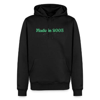 Made in 2003 - Perfektion seit Tag 1 - Männer Premium Bio Hoodie - Schwarz - Vorne - Nico (187cm)