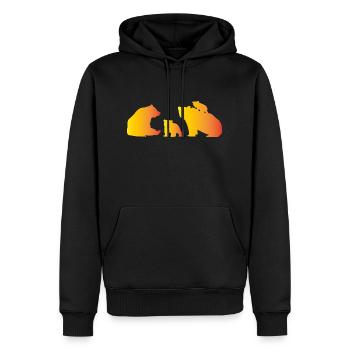 Ours en famille amoureux de toute la famille - Sweat à capuche Premium bio Homme - noir - Devant - Nico (187cm)