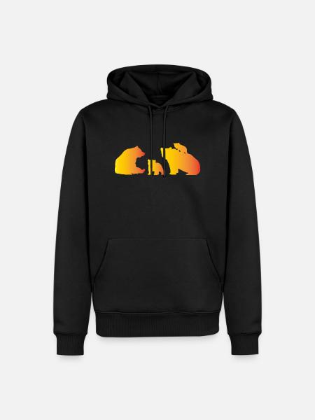Bear family in love for the whole family - Men’s Premium Organic Hoodie - black
