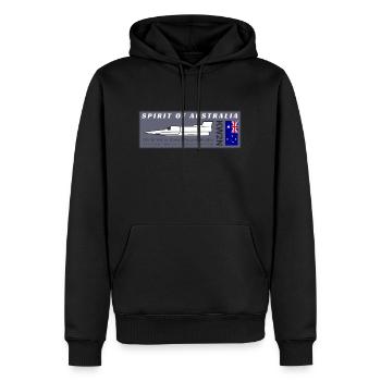 Spirit of Australia - Männer Premium Bio Hoodie - Schwarz - Vorne - Nico (187cm)