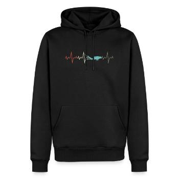 Plongeurs Dive Heartbeat Retro Vintage Scuba - Sweat à capuche Premium bio Homme - noir - Devant - Nico (187cm)