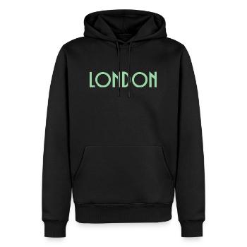 London - Männer Premium Bio Hoodie - Schwarz - Vorne - Nico (187cm)
