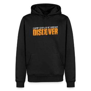 Camp Explore Dream Discover 4 - Men’s Premium Organic Hoodie - black - Front - Nico (187cm)