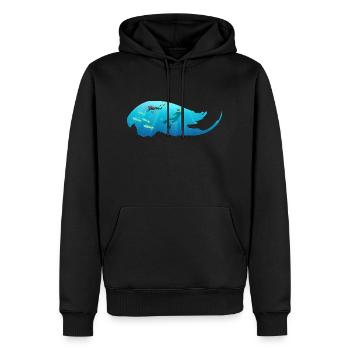 Plongée sous Marine - Sweat à capuche Premium bio Homme - noir - Devant - Nico (187cm)