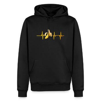Battement de cœur banane - Sweat à capuche Premium bio Homme - noir - Devant - Nico (187cm)