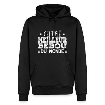 Homme Grand Père Surnom Papa Humour Meilleur Bébou - Sweat à capuche Premium bio Homme - noir - Devant - Nico (187cm)