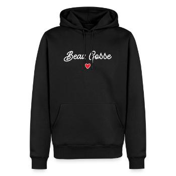 Beau Gosse - Sweat à capuche Premium bio Homme - noir - Devant - Nico (187cm)
