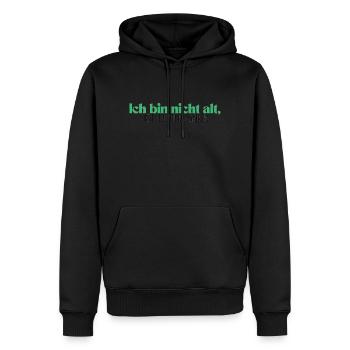 Ich bin nicht alt, ich bin ein Klassiker - Männer Premium Bio Hoodie - Schwarz - Vorne - Nico (187cm)