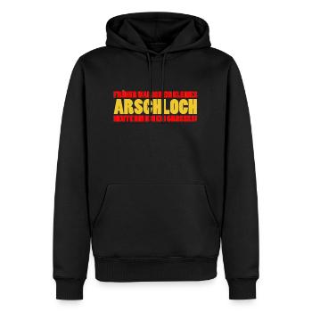 baiseur - Sweat à capuche Premium bio Homme - noir - Devant - Nico (187cm)