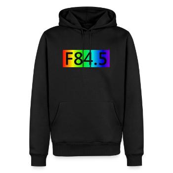 F84.5 - Spektrum - Männer Premium Bio Hoodie - Schwarz - Vorne - Nico (187cm)