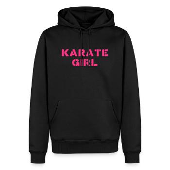 karate girl 02 - Männer Premium Bio Hoodie - Schwarz - Vorne - Nico (187cm)