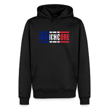 Noyau français - Sweat à capuche Premium bio Homme - noir - Devant - Nico (187cm)