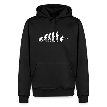 Boule Petanque: Evolution Boulespieler - Geschenk - Männer Premium Bio Hoodie - Schwarz - Vorne - Nico (187cm)