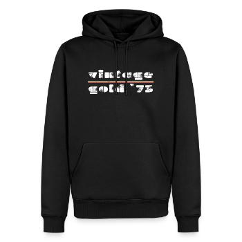 coole Retro Vintage 70er Jahre Design - Männer Premium Bio Hoodie - Schwarz - Vorne - Nico (187cm)