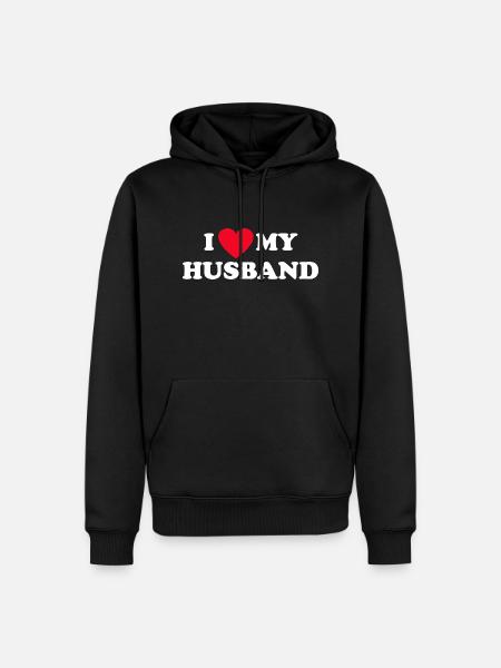 J’aime mon mari - Sweat à capuche Premium bio Homme - noir