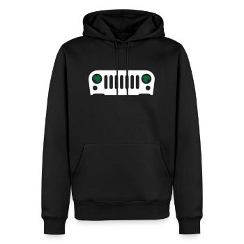 Jeep Irish Shirt - Männer Premium Bio Hoodie - Schwarz - Vorne - Nico (187cm)
