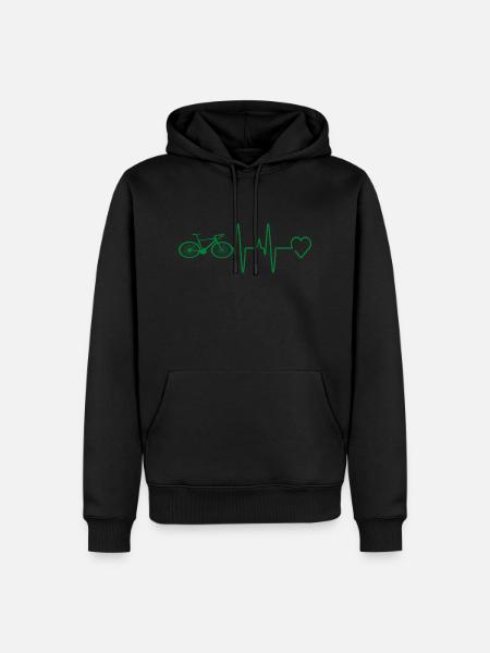 Vélo Heartbeat - Sweat à capuche Premium bio Homme - noir