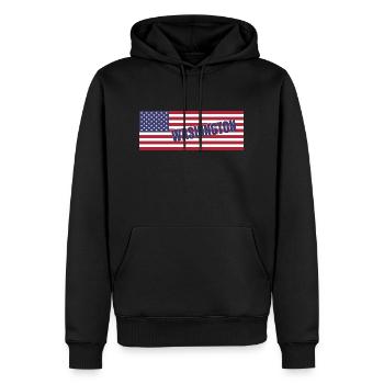 L’État de Washington DC dans le drapeau américain - Sweat à capuche Premium bio Homme - noir - Devant - Nico (187cm)
