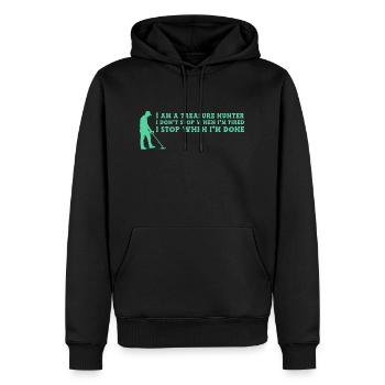 Schatzsucher Schatzsuche Metaldetektor - Männer Premium Bio Hoodie - Schwarz - Vorne - Nico (187cm)
