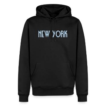 New York - Sweat à capuche Premium bio Homme - noir - Devant - Nico (187cm)
