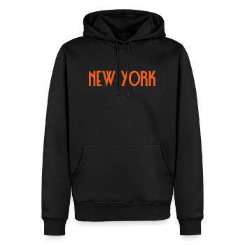 New York - Sweat à capuche Premium bio Homme - noir - Devant - Nico (187cm)