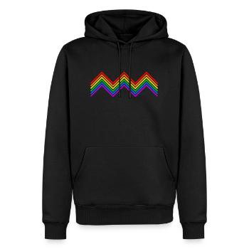 Regenbogen LGBT Zickzack - Männer Premium Bio Hoodie - Schwarz - Vorne - Nico (187cm)