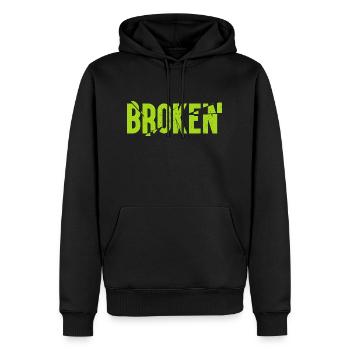Broken - Men’s Premium Organic Hoodie - black - Front - Nico (187cm)