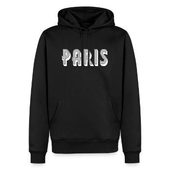 Paris - Männer Premium Bio Hoodie - Schwarz - Vorne - Nico (187cm)