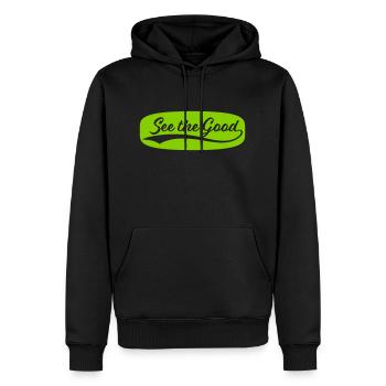voir la bonne citation - Sweat à capuche Premium bio Homme - noir - Devant - Nico (187cm)