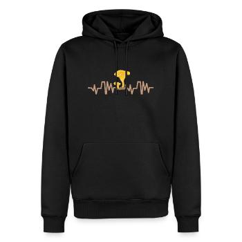 chanterelle mushroom heartbeat mushrooms - Men’s Premium Organic Hoodie - black - Front - Nico (187cm)