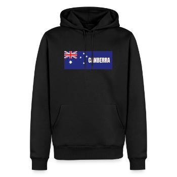 Canberra City in australischer Flagge - Männer Premium Bio Hoodie - Schwarz - Vorne - Nico (187cm)